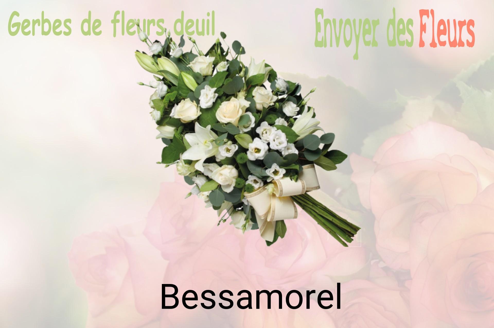 Gerbe de fleurs de deuil livrée à Bessamorel